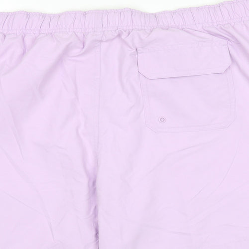 Marks and Spencer Mens Purple Polyester Bermuda Shorts Size 3XL L6 in Regular Drawstring - Swim Shorts