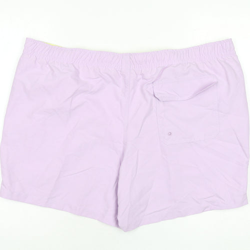 Marks and Spencer Mens Purple Polyester Bermuda Shorts Size 3XL L6 in Regular Drawstring - Swim Shorts