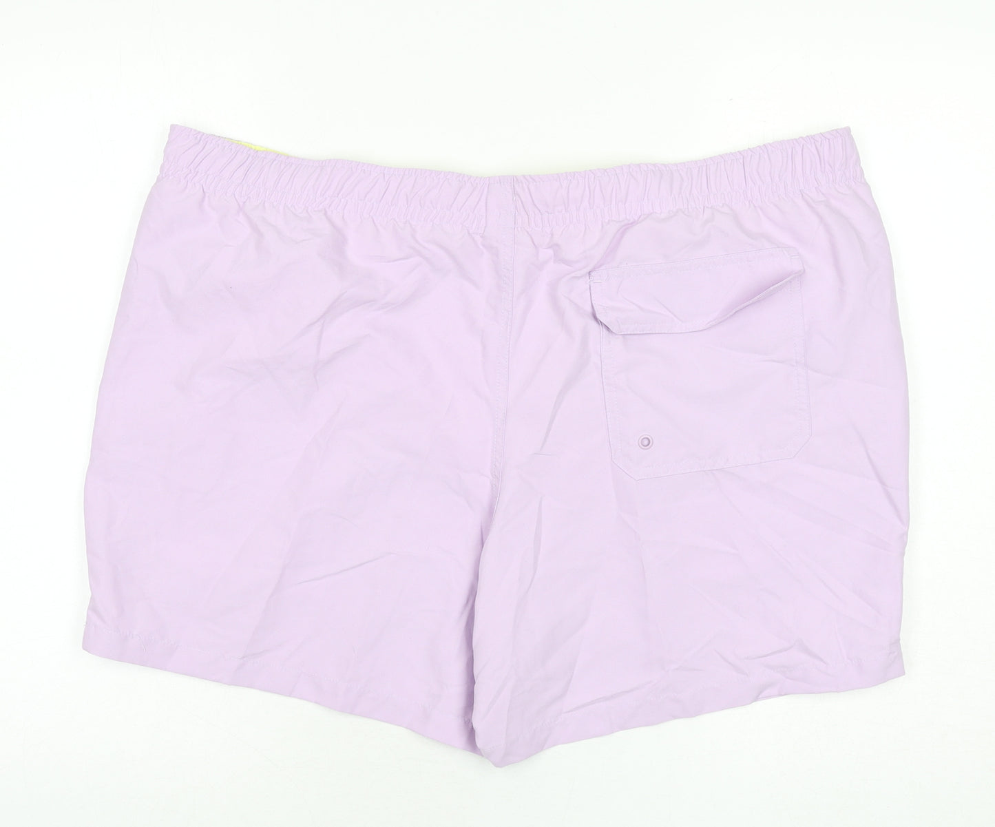 Marks and Spencer Mens Purple Polyester Bermuda Shorts Size 3XL L6 in Regular Drawstring - Swim Shorts