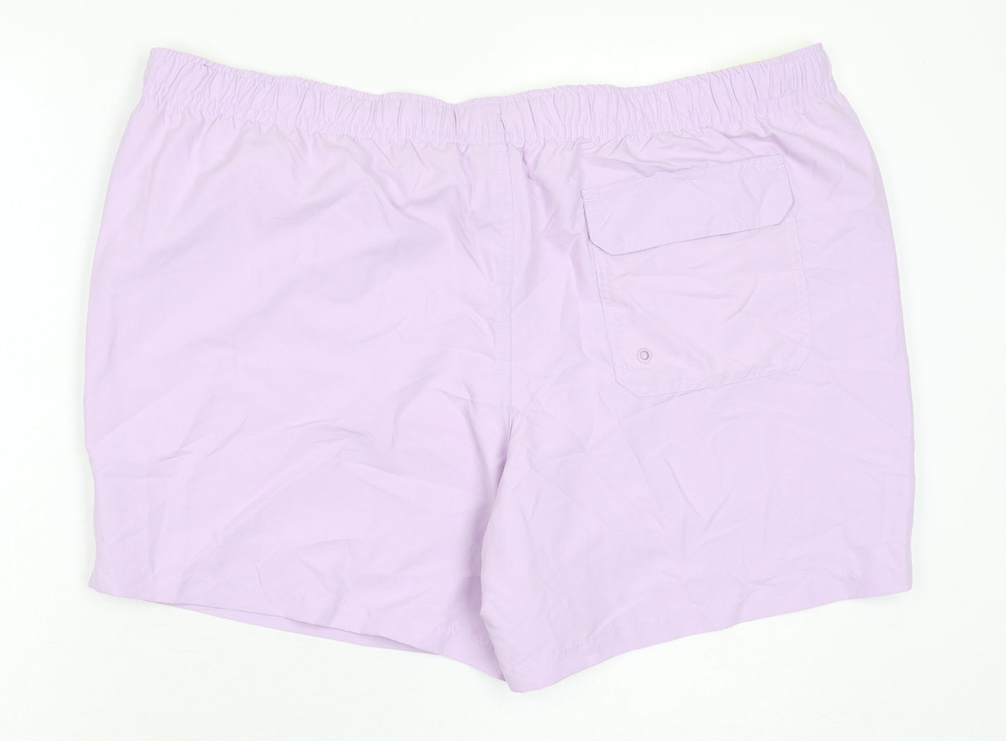 Marks and Spencer Mens Purple Polyester Bermuda Shorts Size 3XL L6 in Regular Drawstring - Swim Shorts