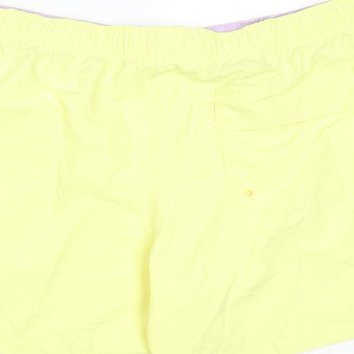 Marks and Spencer Mens Yellow Polyester Bermuda Shorts Size 3XL L6 in Regular Drawstring - Swim Shorts