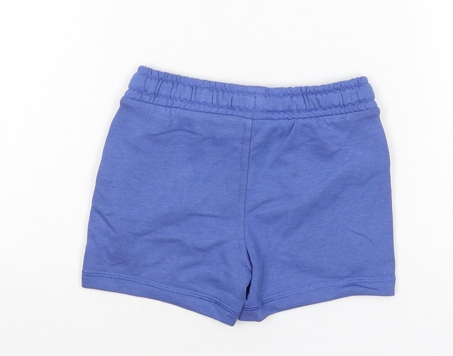 Marks and Spencer Boys Blue Cotton Sweat Shorts Size 2-3 Years Regular Drawstring