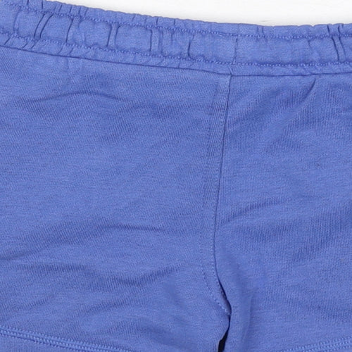 Marks and Spencer Boys Blue Cotton Sweat Shorts Size 2-3 Years Regular Drawstring