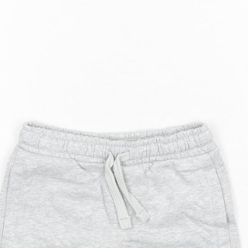 Marks and Spencer Boys Grey Cotton Sweat Shorts Size 2-3 Years Regular Drawstring