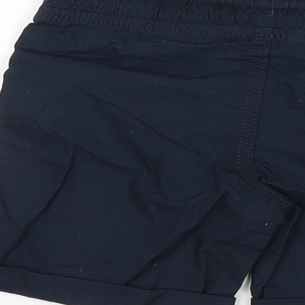 Marks and Spencer Boys Blue Cotton Bermuda Shorts Size 3-4 Years Regular Drawstring