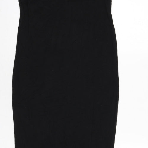 H&M Womens Black Viscose Bodycon Size XS Scoop Neck Pullover