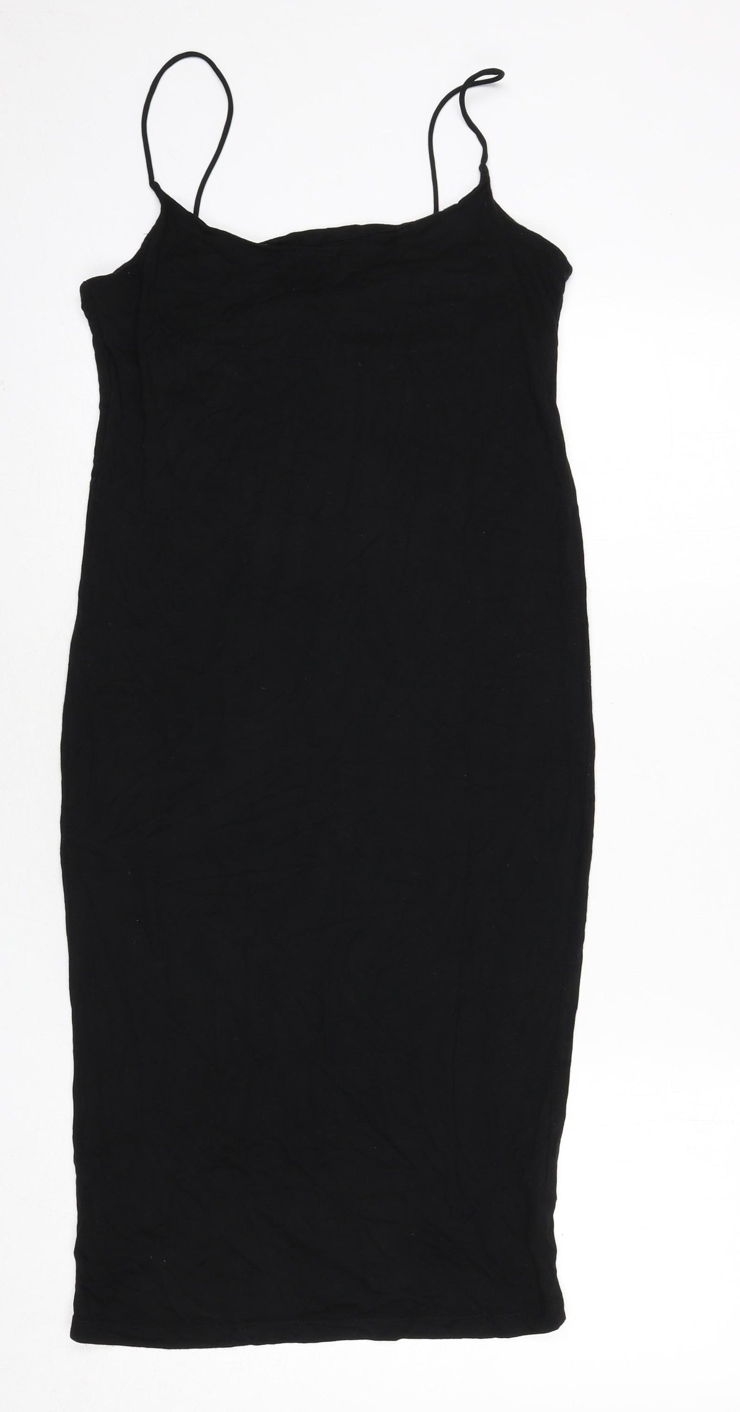 H&M Womens Black Viscose Bodycon Size XS Scoop Neck Pullover