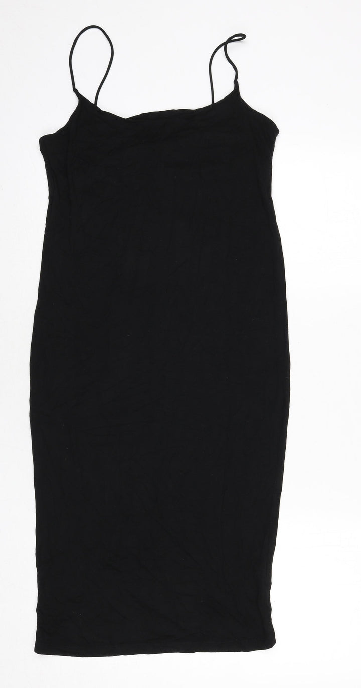 H&M Womens Black Viscose Bodycon Size XS Scoop Neck Pullover