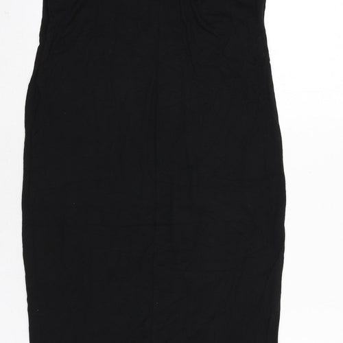 H&M Womens Black Viscose Bodycon Size XS Scoop Neck Pullover