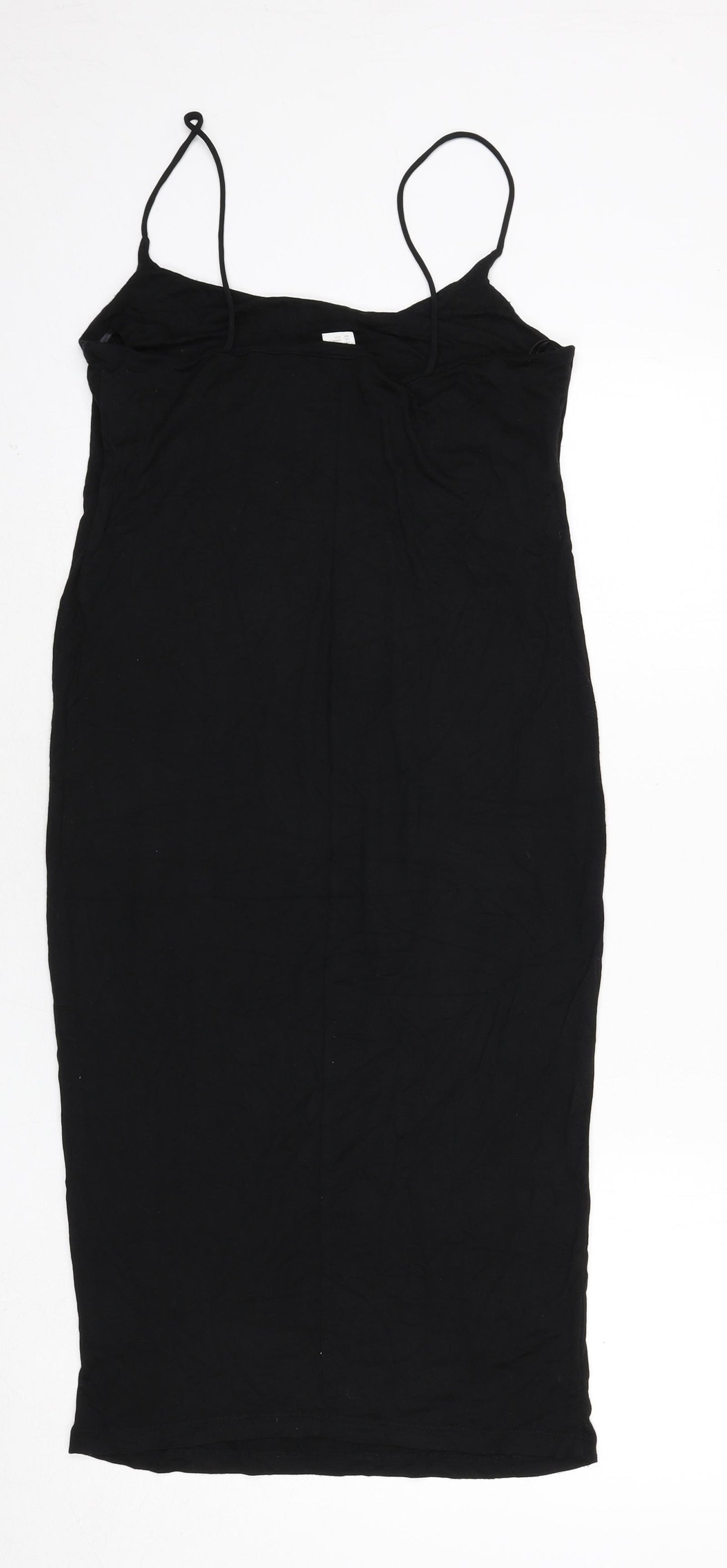 H&M Womens Black Viscose Bodycon Size XS Scoop Neck Pullover