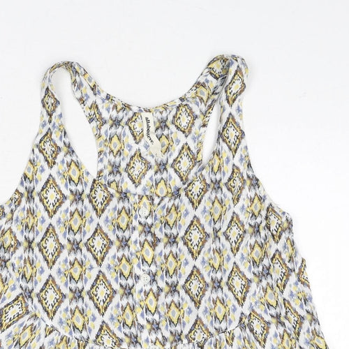 All About Eve Womens Multicoloured Geometric Viscose Basic Tank Size 8 Scoop Neck