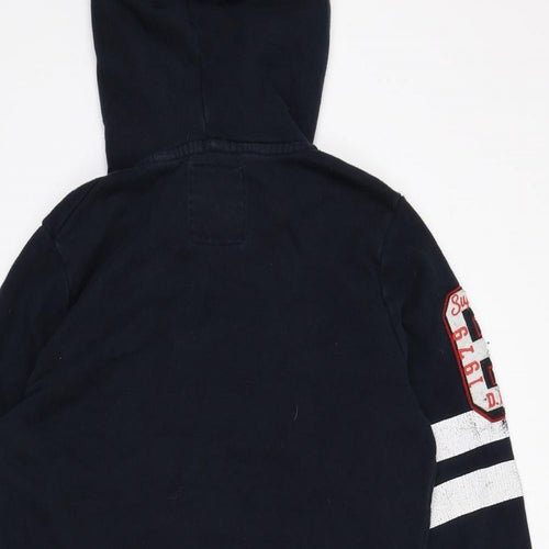 Superdry Womens Blue Cotton Sheath Size S V-Neck Pullover - Hoodie Dress