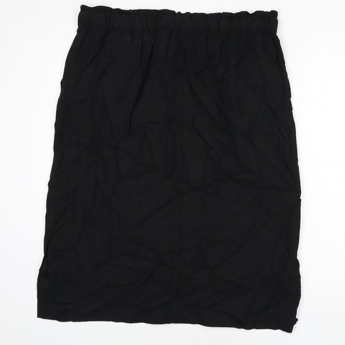 Marks and Spencer Womens Black Linen A-Line Skirt Size 18