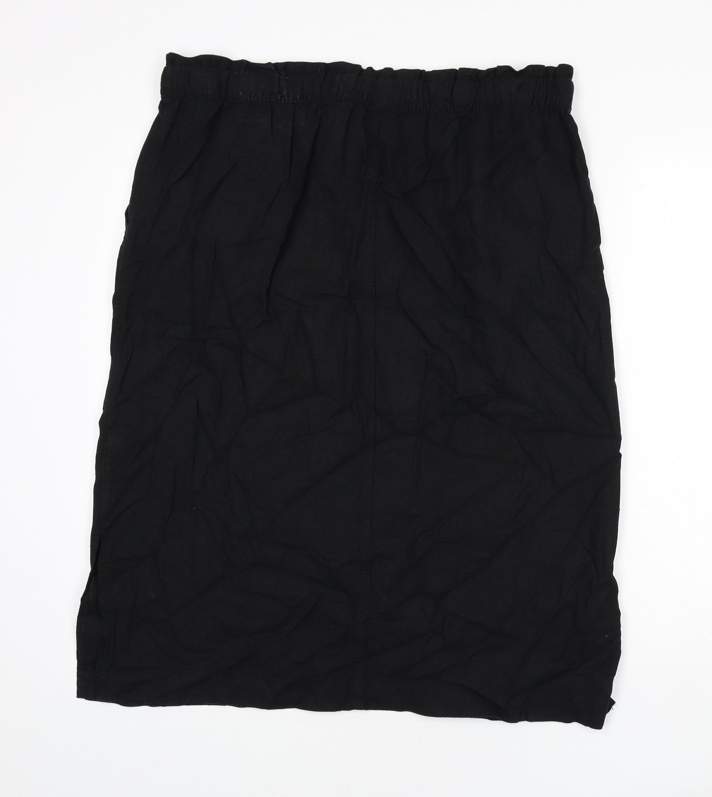 Marks and Spencer Womens Black Linen A-Line Skirt Size 18