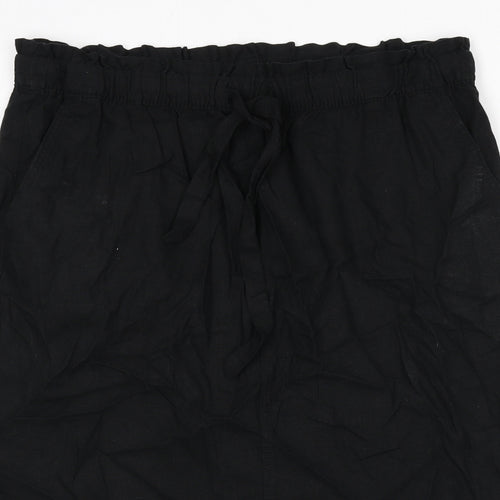 Marks and Spencer Womens Black Linen A-Line Skirt Size 18