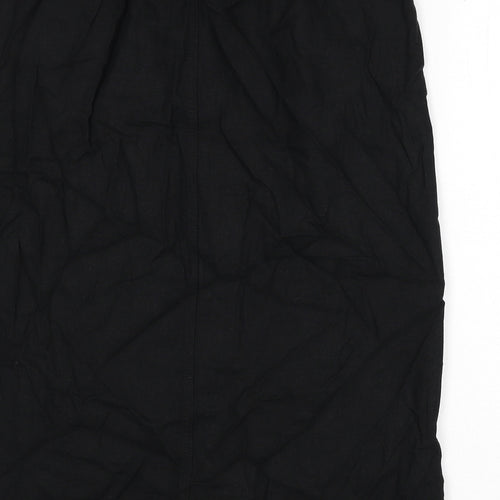 Marks and Spencer Womens Black Linen A-Line Skirt Size 18