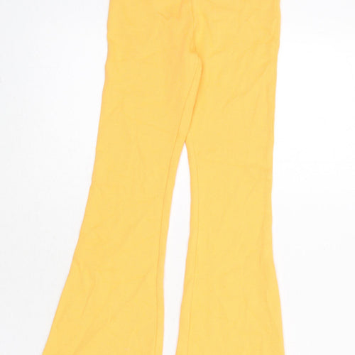 Marks and Spencer Girls Orange Cotton Capri Trousers Size 6-7 Years L20 in Regular Pullover - Ribbed