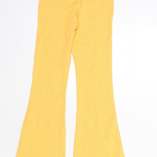 Marks and Spencer Girls Orange Cotton Capri Trousers Size 6-7 Years L20 in Regular Pullover - Ribbed
