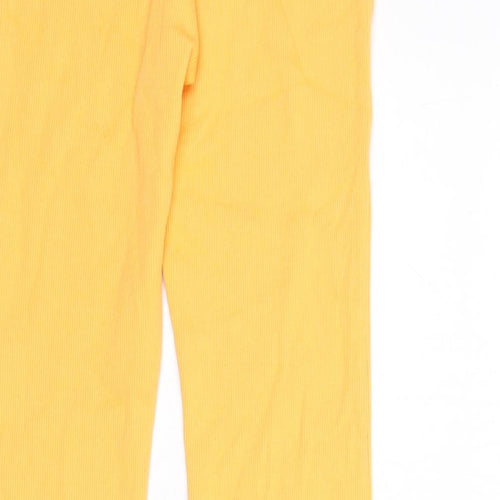 Marks and Spencer Girls Orange Cotton Capri Trousers Size 6-7 Years L20 in Regular Pullover - Ribbed