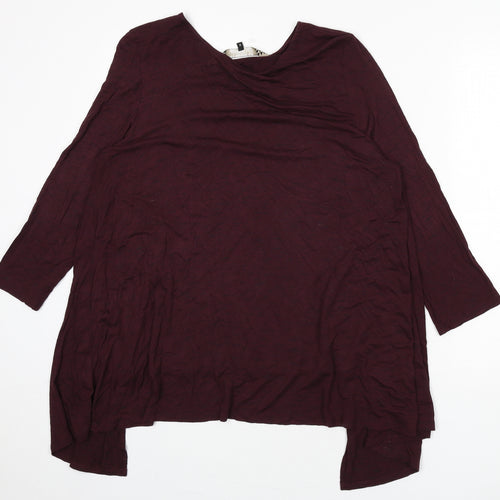 Principles Womens Red Viscose Basic T-Shirt Size 14 Round Neck