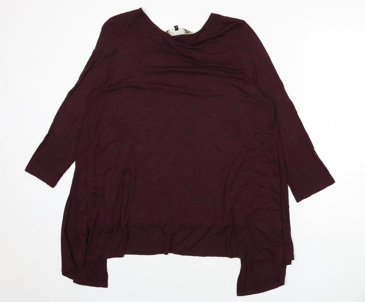 Principles Womens Red Viscose Basic T-Shirt Size 14 Round Neck