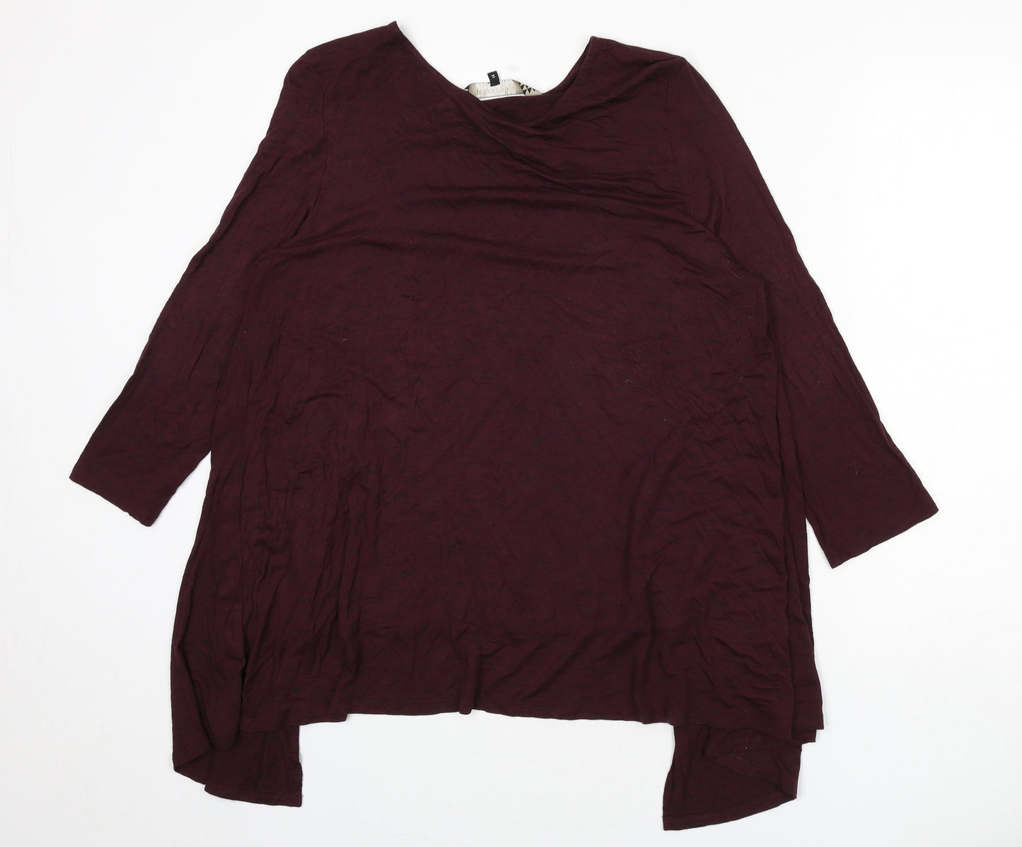 Principles Womens Red Viscose Basic T-Shirt Size 14 Round Neck