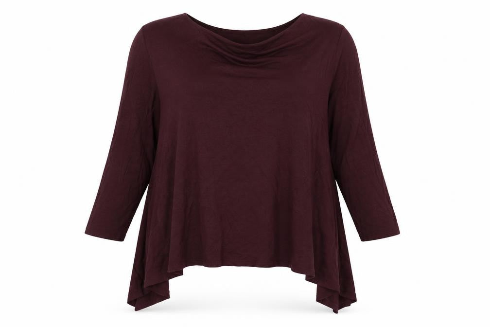 Front view of Principles women’s red viscose basic t-shirt, size UK 14, round neck