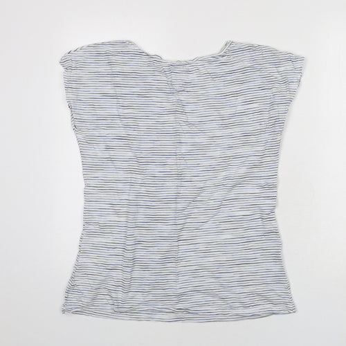 Fat Face Womens Multicoloured Striped Cotton Basic T-Shirt Size 10 Round Neck