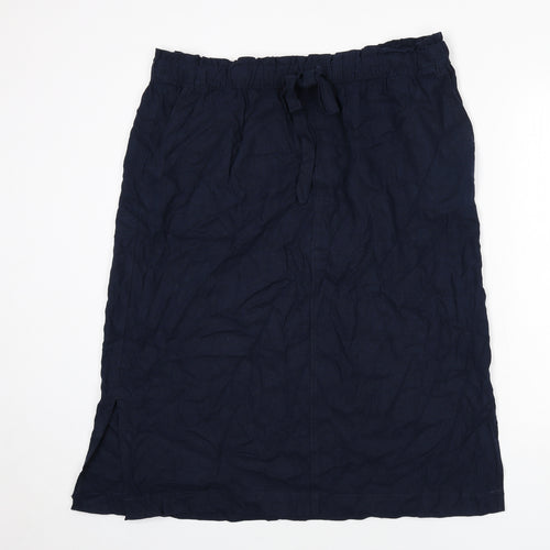 Marks and Spencer Womens Blue Linen A-Line Skirt Size 20