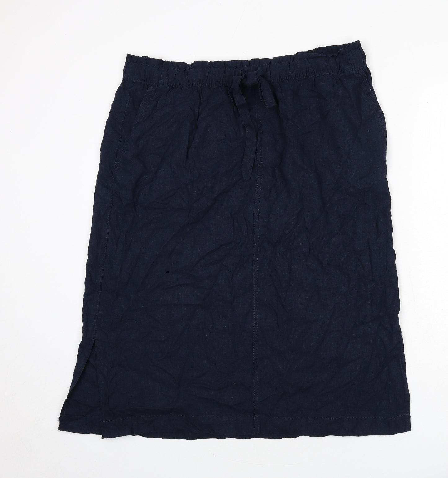 Marks and Spencer Womens Blue Linen A-Line Skirt Size 20