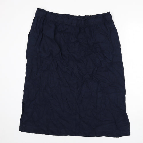 Marks and Spencer Womens Blue Linen A-Line Skirt Size 20