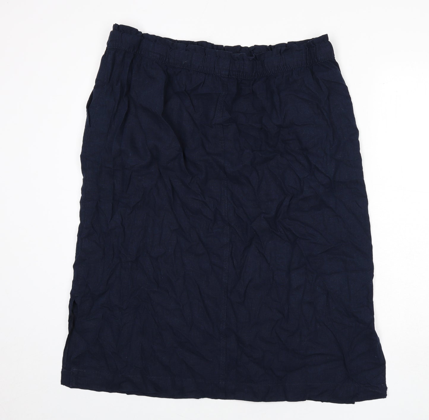 Marks and Spencer Womens Blue Linen A-Line Skirt Size 20