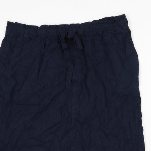 Marks and Spencer Womens Blue Linen A-Line Skirt Size 20