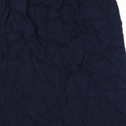 Marks and Spencer Womens Blue Linen A-Line Skirt Size 20