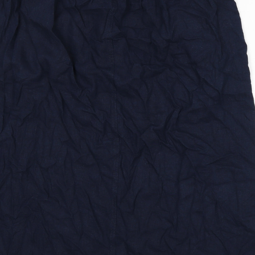Marks and Spencer Womens Blue Linen A-Line Skirt Size 20