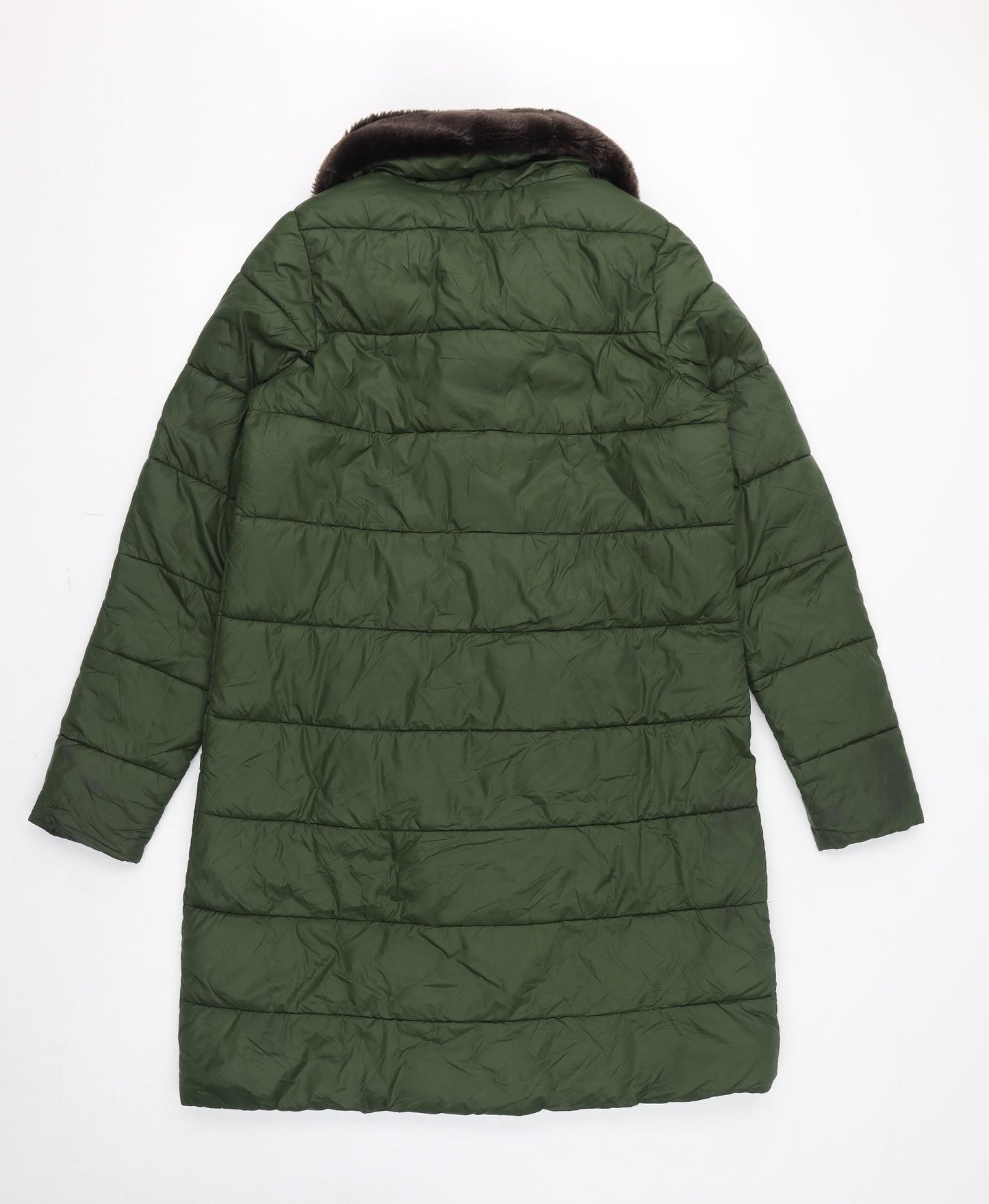 Barbour Womens Green Quilted Coat Size 10 Zip