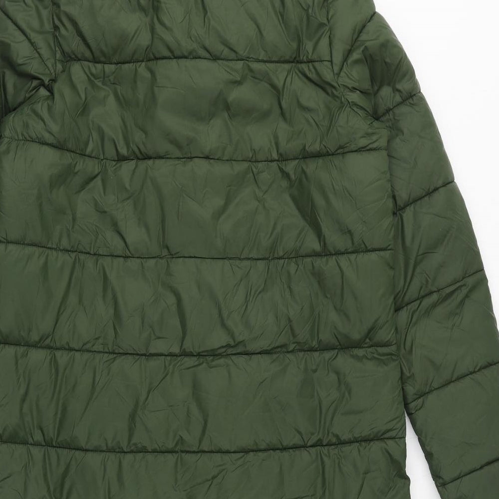 Barbour Womens Green Quilted Coat Size 10 Zip