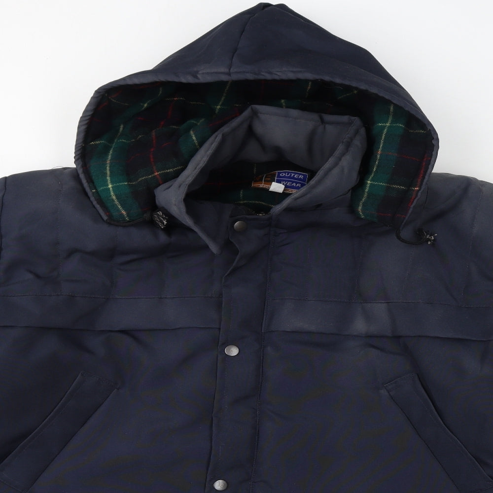 JB Womens Blue Rain Coat Coat Size XL Zip