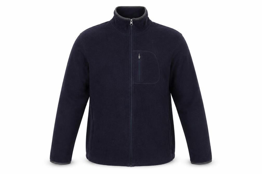 Front view of Marks & Spencer men’s blue jacket, size M, zip