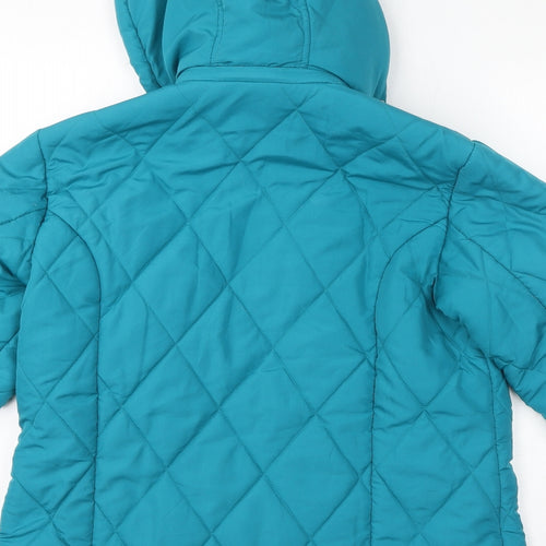 Damart Womens Blue Quilted Jacket Size 10 Zip - Size 10-12