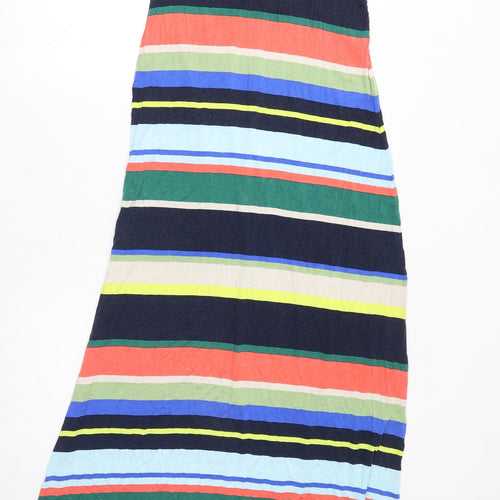 Monsoon Womens Multicoloured Striped Viscose Maxi Size S Round Neck Pullover