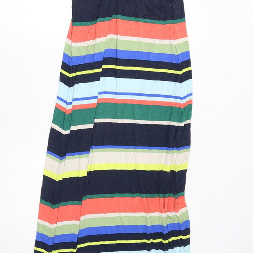 Monsoon Womens Multicoloured Striped Viscose Maxi Size S Round Neck Pullover