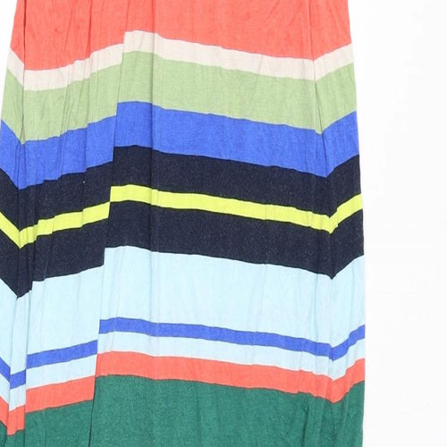 Monsoon Womens Multicoloured Striped Viscose Maxi Size S Round Neck Pullover