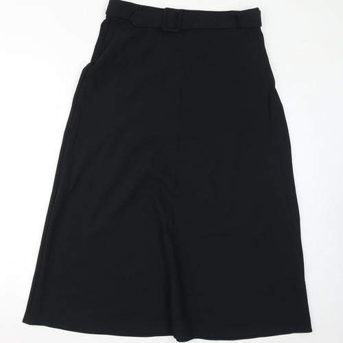 Marks and Spencer Womens Black Polyester A-Line Skirt Size 12 Zip