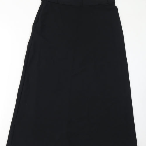 Marks and Spencer Womens Black Polyester A-Line Skirt Size 12 Zip
