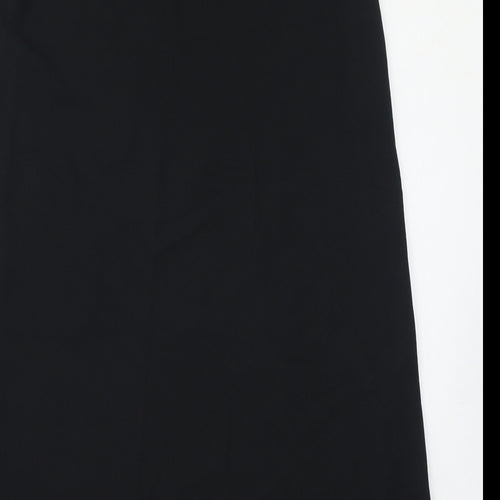 Marks and Spencer Womens Black Polyester A-Line Skirt Size 12 Zip