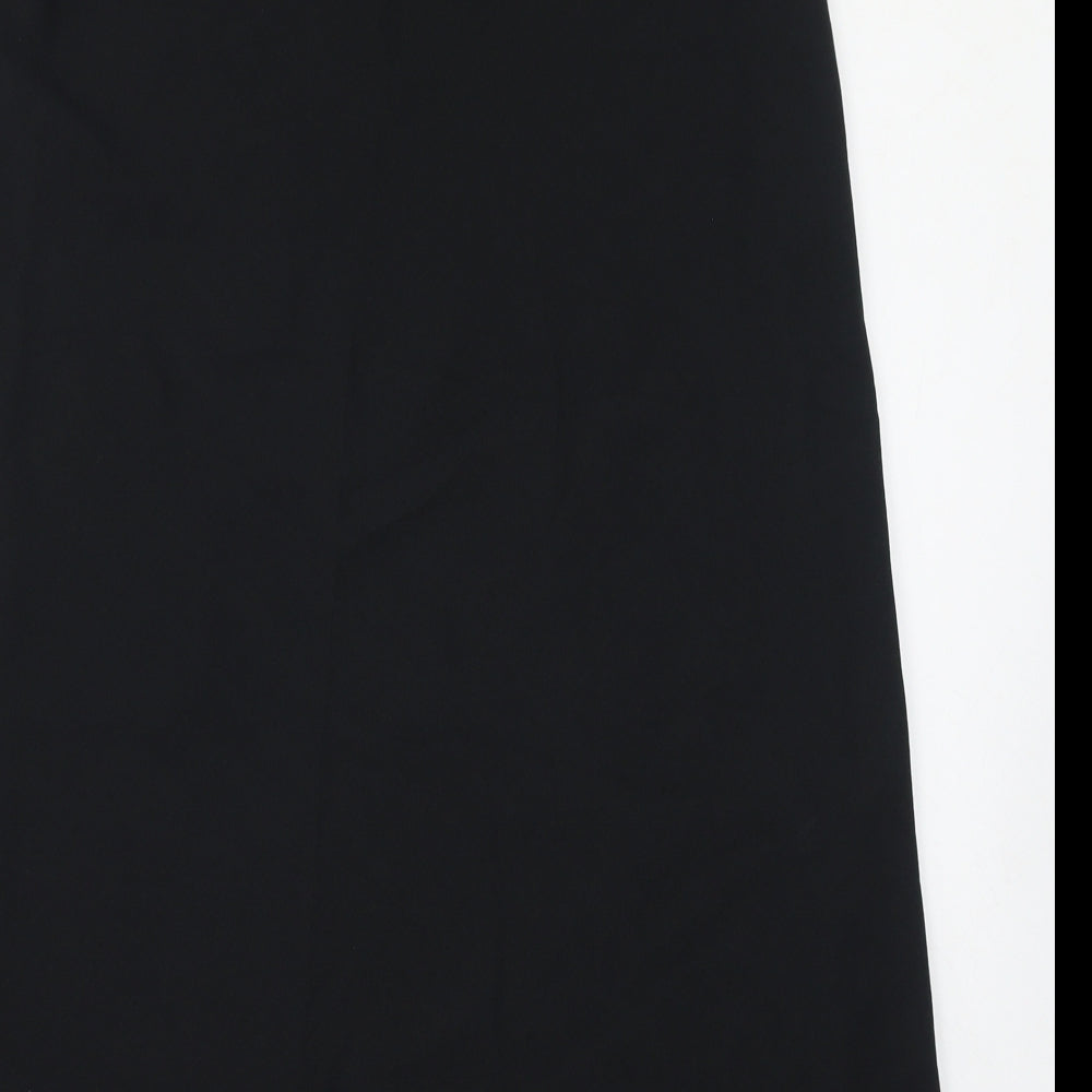 Marks and Spencer Womens Black Polyester A-Line Skirt Size 12 Zip