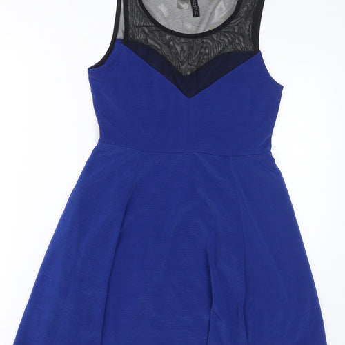 Divided by H&M Womens Blue Polyester A-Line Size S Round Neck Pullover