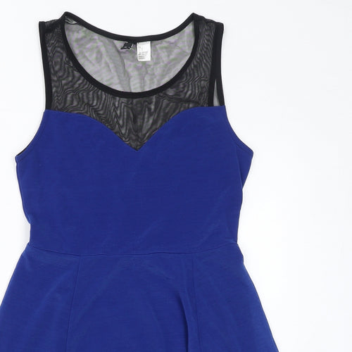 Divided by H&M Womens Blue Polyester A-Line Size S Round Neck Pullover