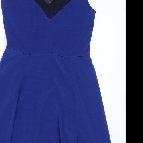 Divided by H&M Womens Blue Polyester A-Line Size S Round Neck Pullover